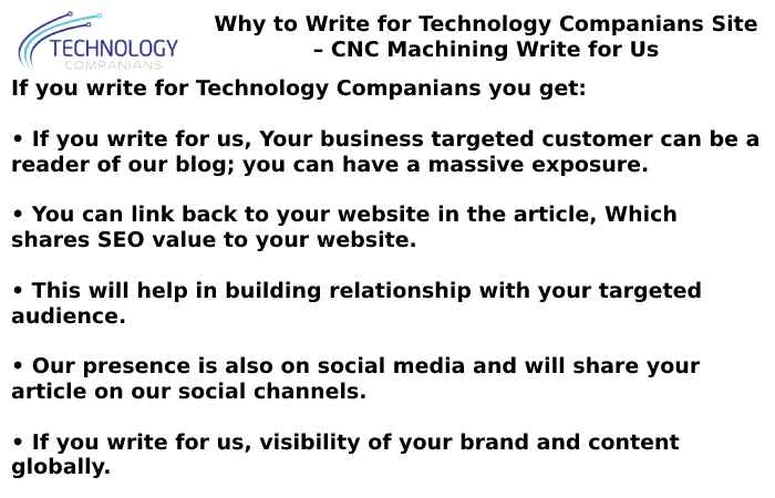 Why to Write for Technology Companians Site – CNC Machining Write for Us