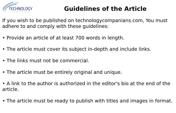 Guidelines of the Article